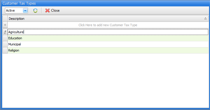 CustomerTaxTypeScreen