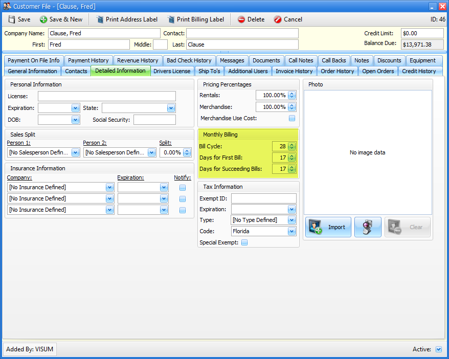 Monthly Cycle Billing